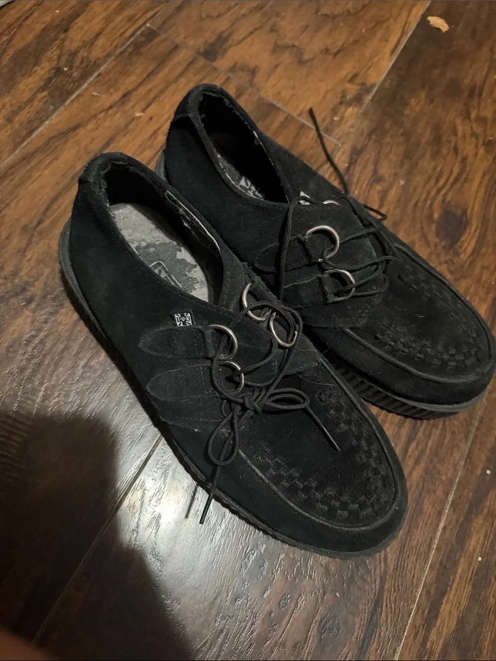 tuk Black Suede Creeper-Style Lace-Up Loafers